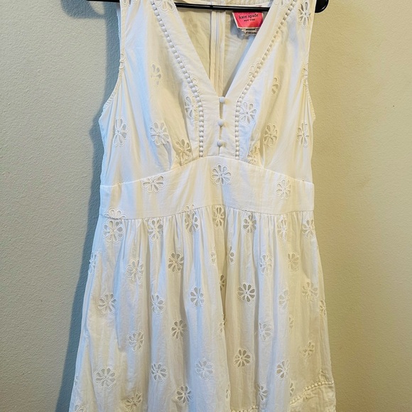 Kate Spade white eyelet dress, size 10, 100% cotton. - Picture 4 of 6